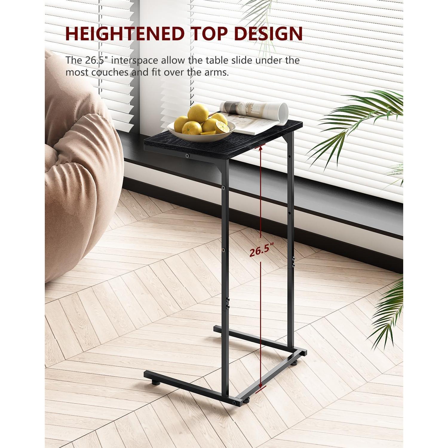 Mesa de extremo en forma de C Vantic CSET-05 negra 68.6 cm