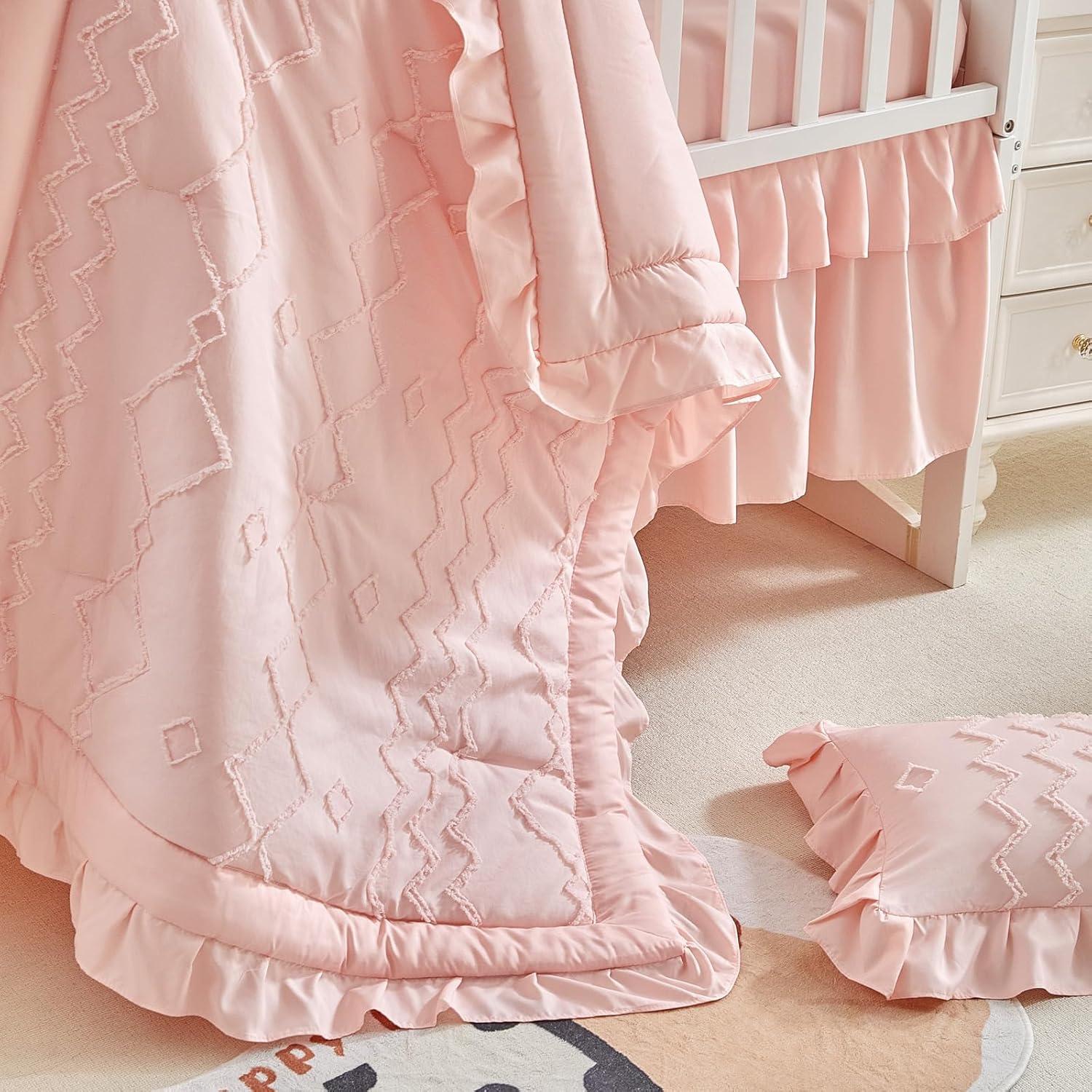 Conjunto de Ropa de Cuna AIKASY 4 Piezas Rosa Coral