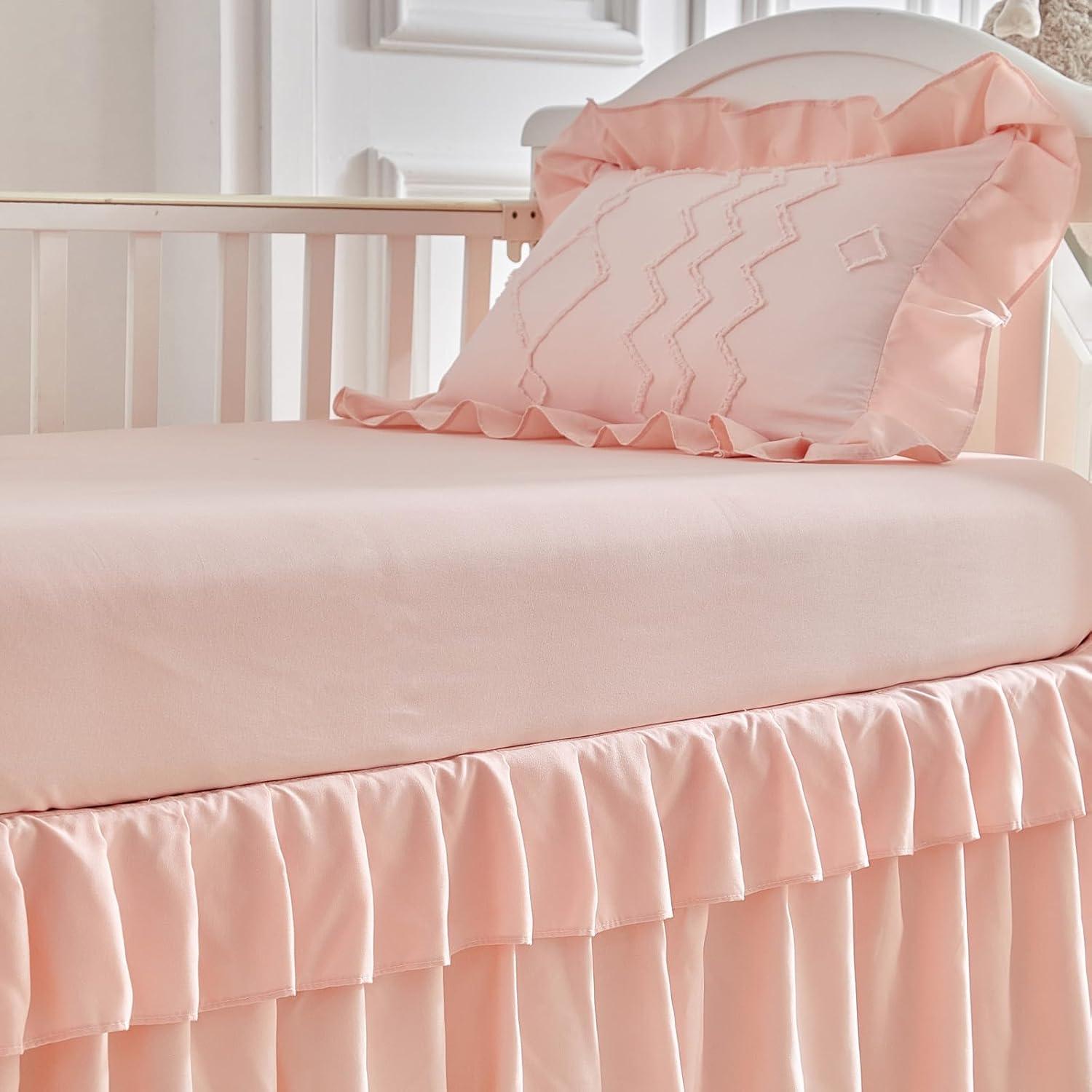 Conjunto de Ropa de Cuna AIKASY 4 Piezas Rosa Coral