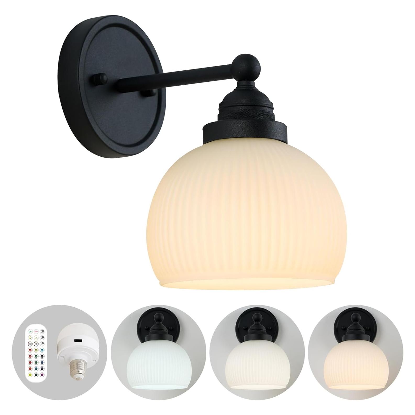 Aplique de Pared Vintage HEQIQEH Recargable con Control Remoto