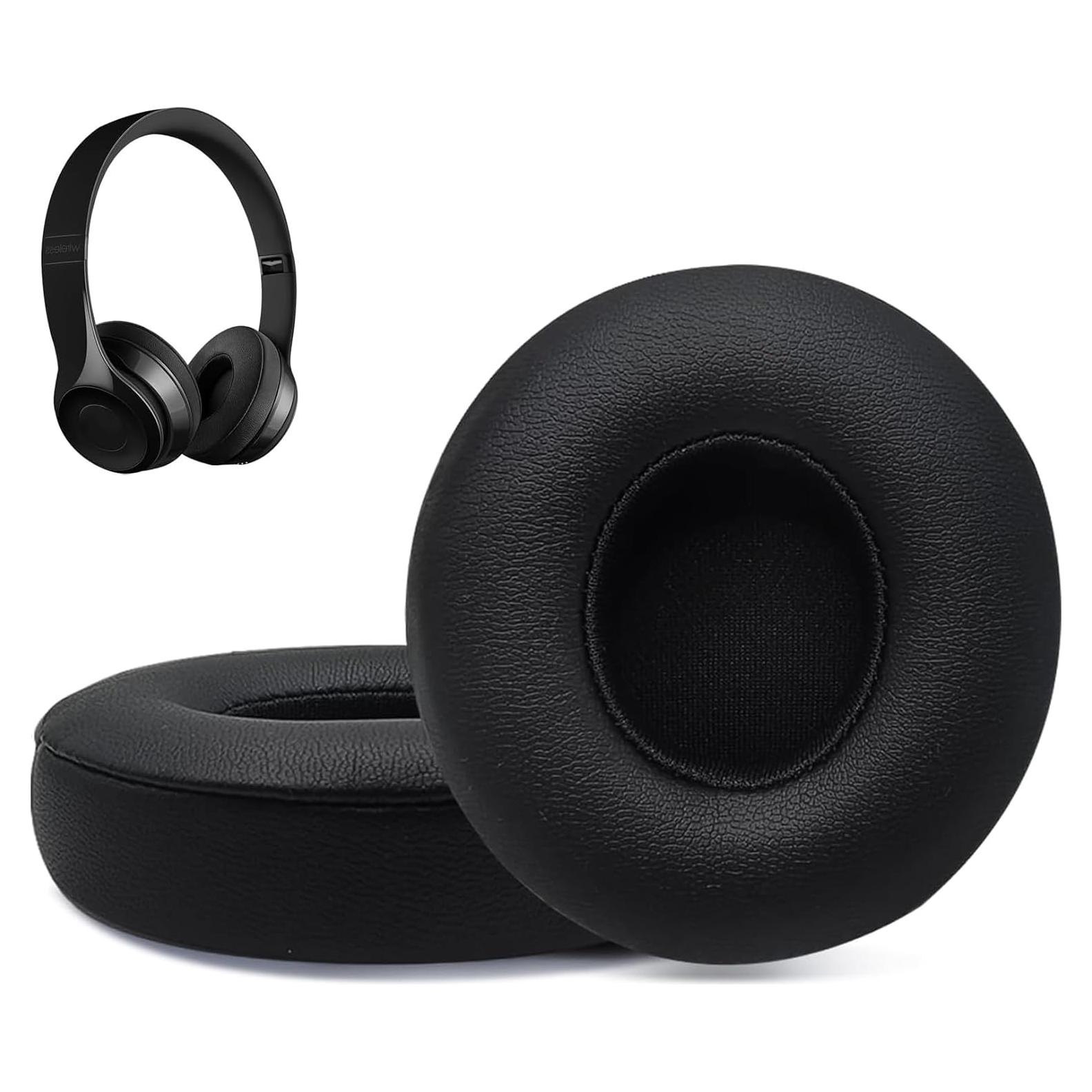 Almohadillas de Repuesto para Auriculares Beats Solo 2/3 - Cuero Suave y Espuma de Memoria