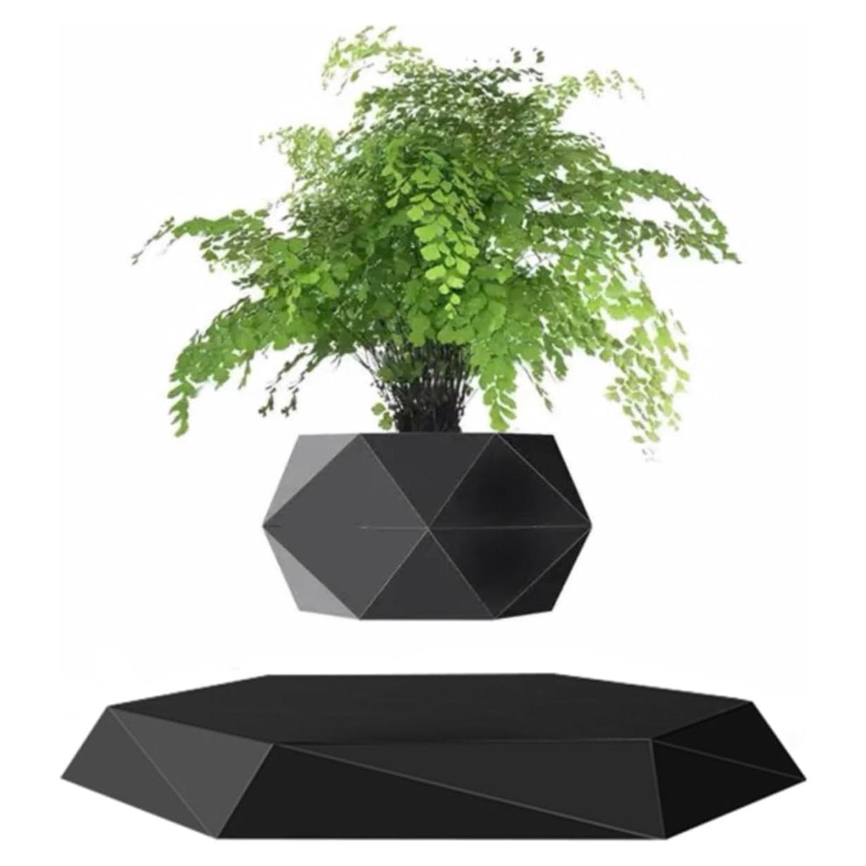 Maceta Flotante Magnética GUIYING Hexagonal Negra 30 cm