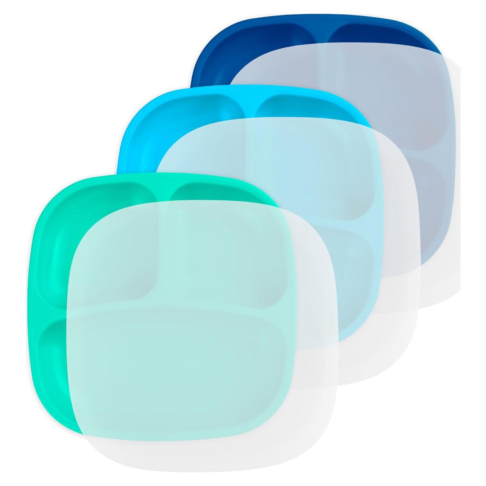 Platos Divididos Re-Play para Niños - Set de 3 Azul 19 cm