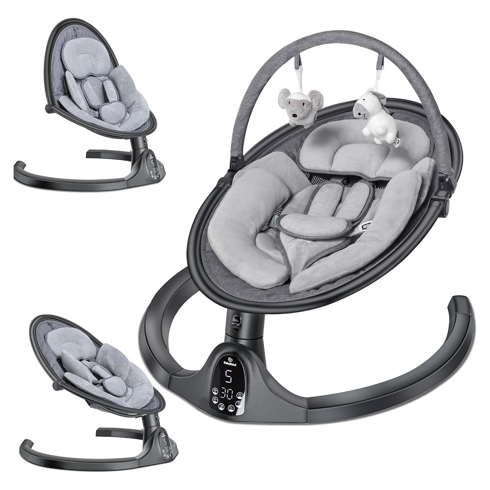 Columpio Eléctrico BabyBond para Bebés 0-12 Meses Bluetooth