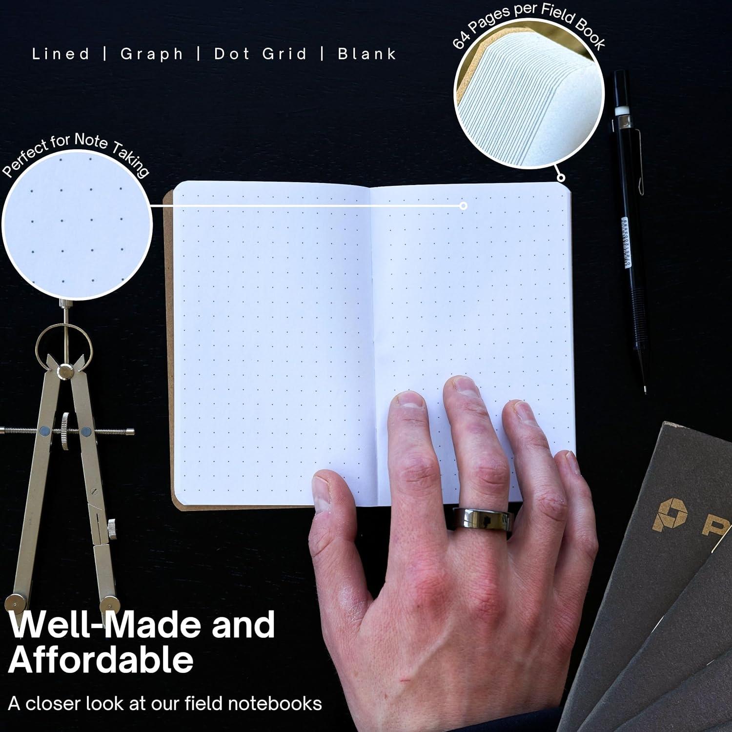 Cuaderno Portage Pequeño con Cuadrícula de Puntos - 6 Unidades