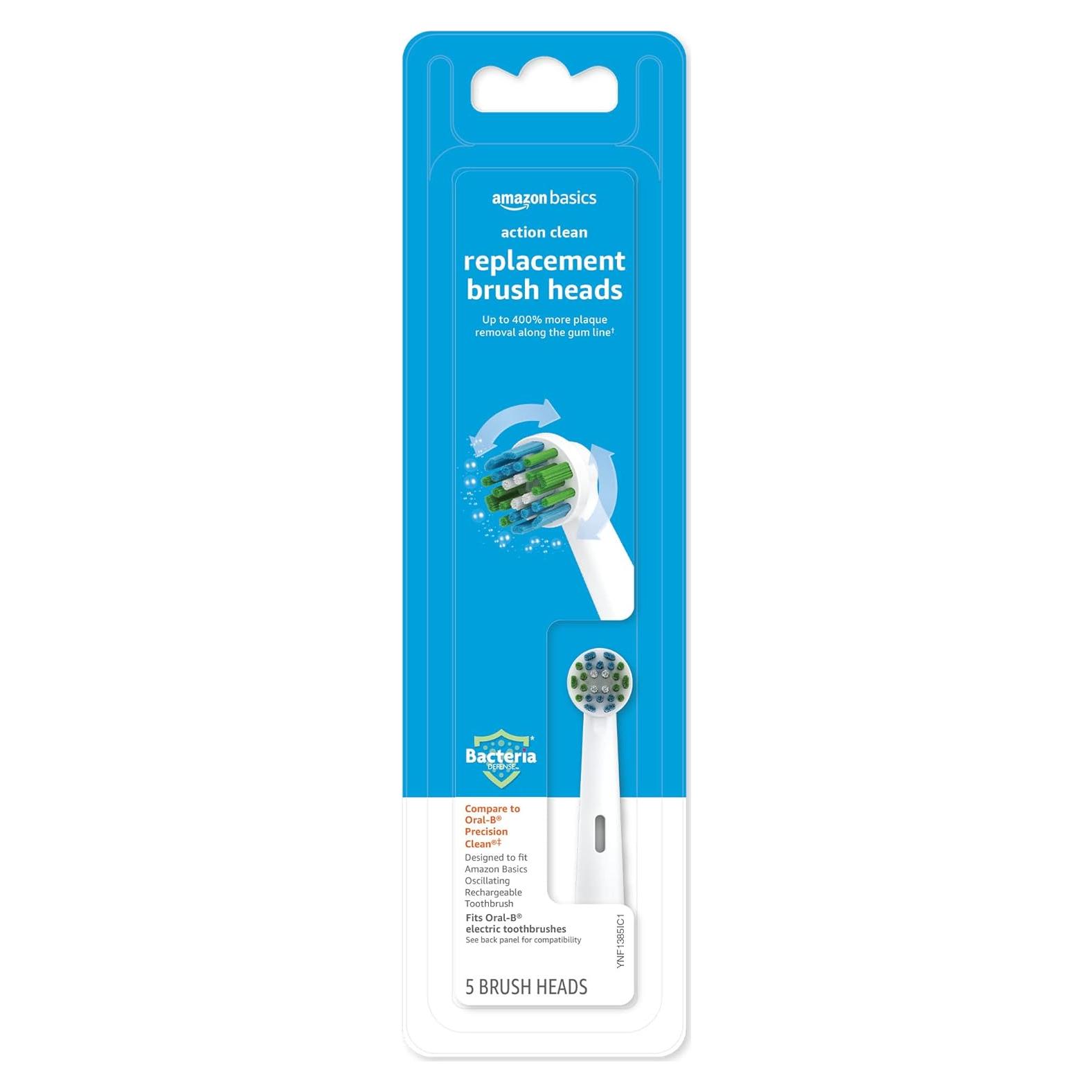 Cabezal de cepillo de dientes eléctrico Amazon Basics, 3 unidades, compatible Oral-B