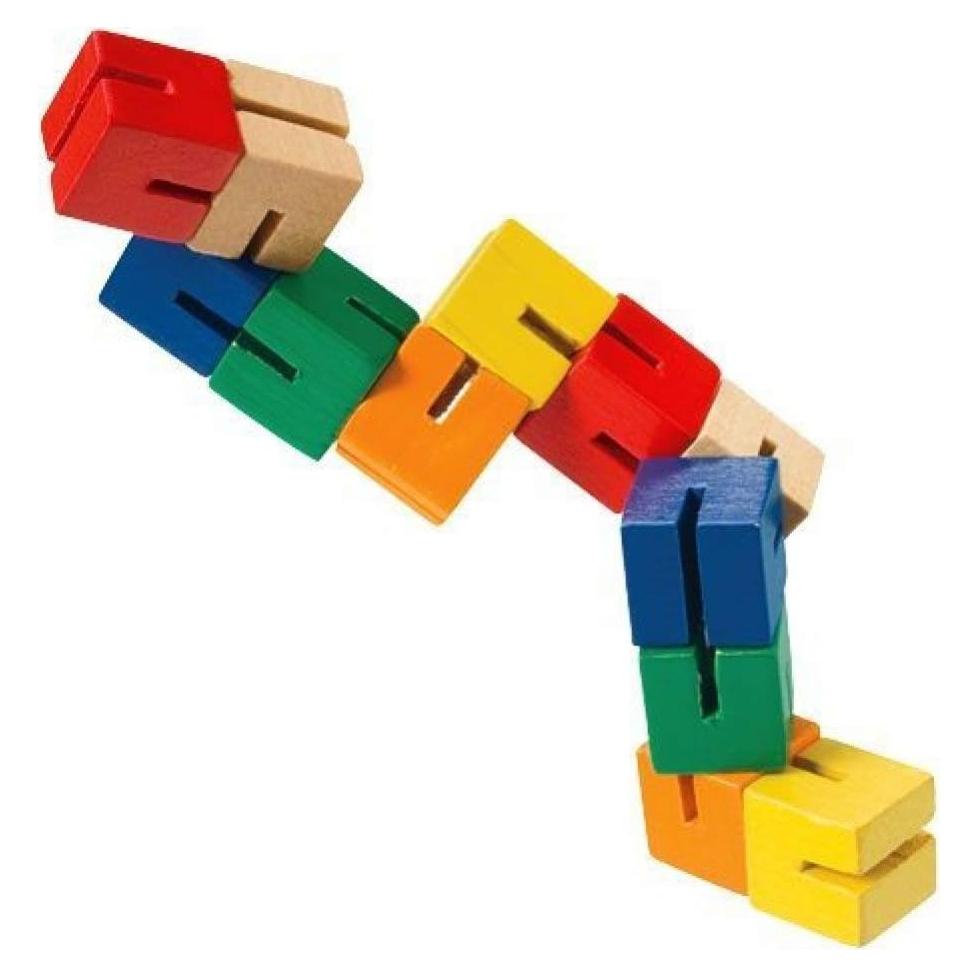 Rompecabezas Flexible de Madera Brainwright 12 Cubos Coloridos