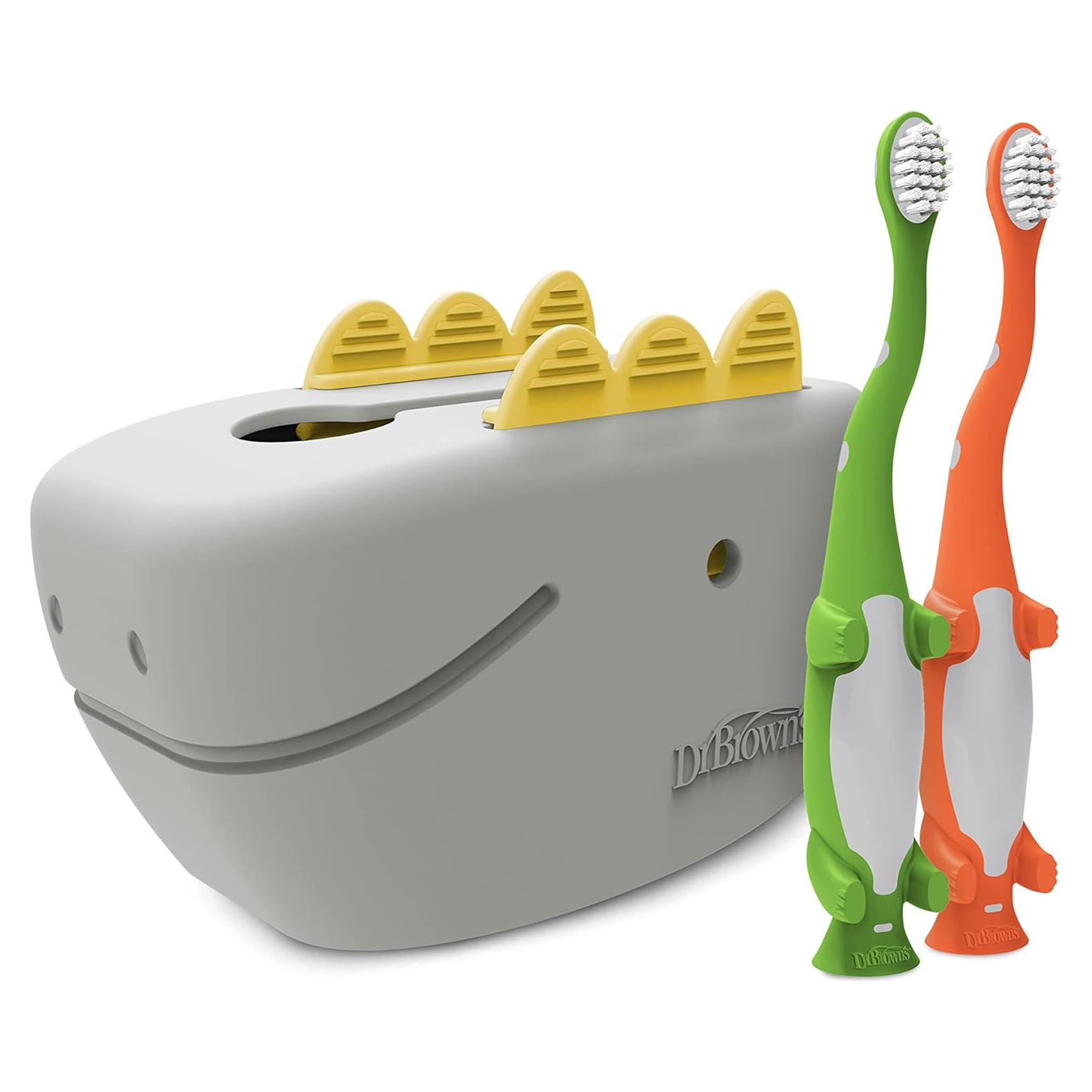 Cepillo de Dientes para Bebés Dr. Brown + Cubierta de Grifo Dino