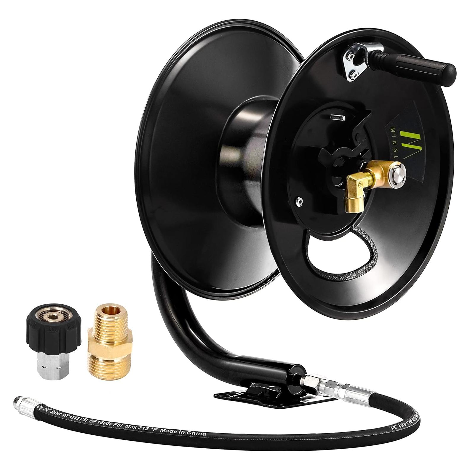 Carrete de Manguera de Lavadora a Presión M MINGLE 30.48m 4000 PSI