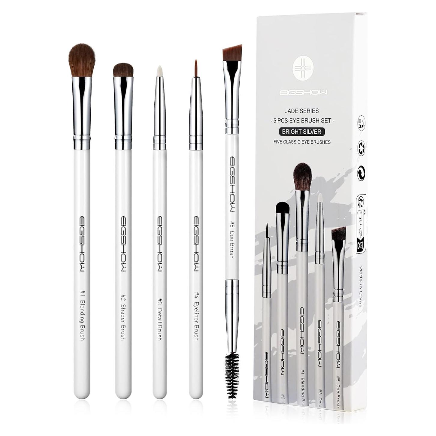 Juego de Brochas para Ojos EIGSHOW 5 Piezas Veganas Blanco