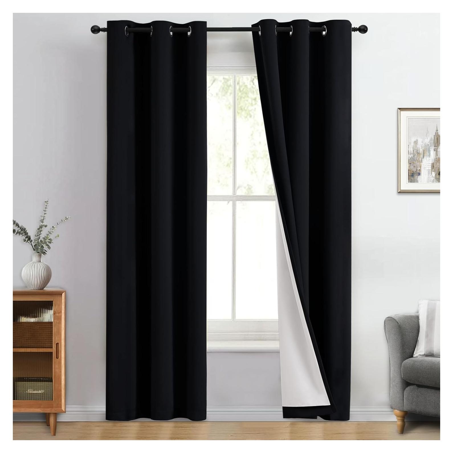 Cortinas Opacas Yakamok 40x84" (2 Piezas) Aislantes Frío Luz
