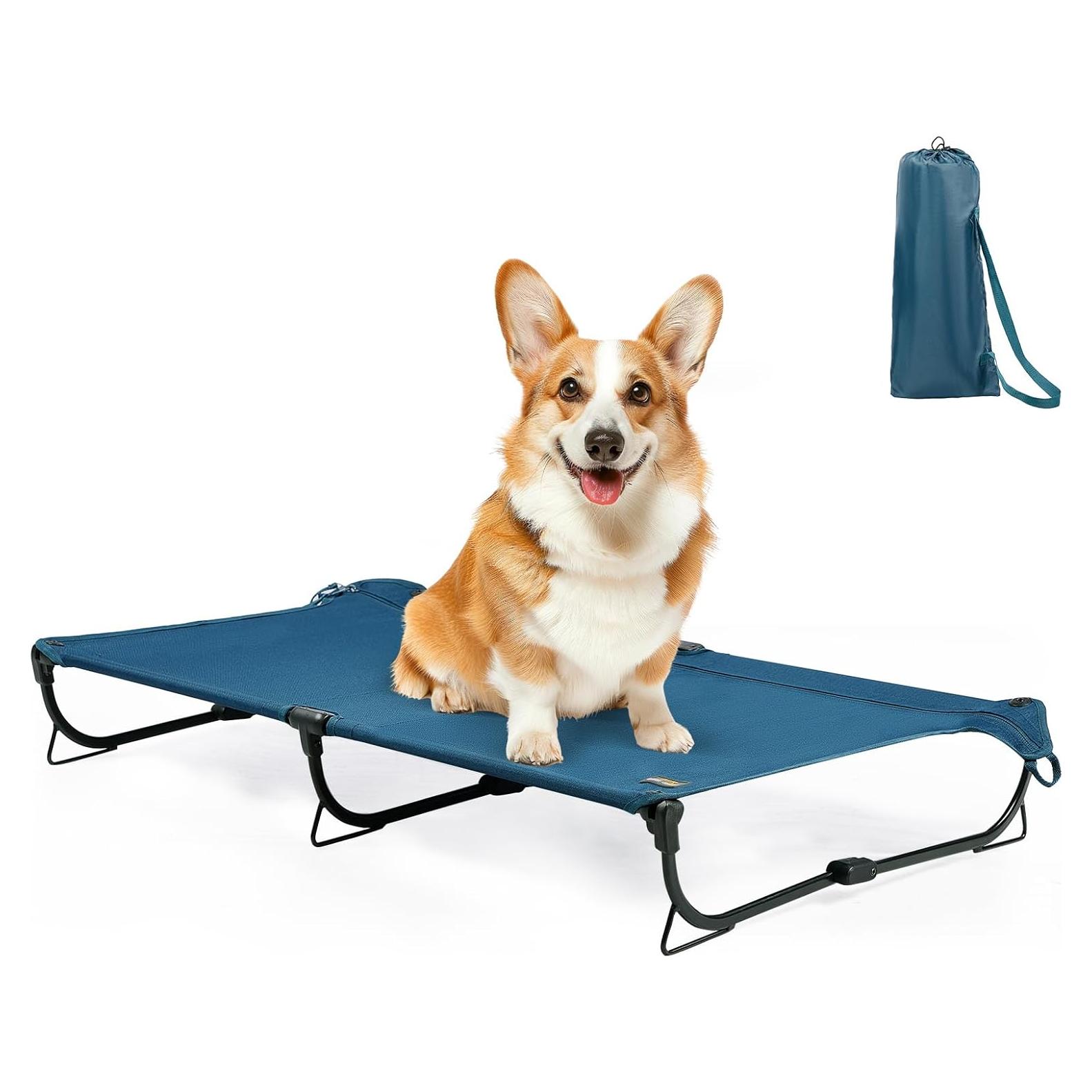 Cama Elevada Plegable Mediana para Perros Canine Canyon Azul