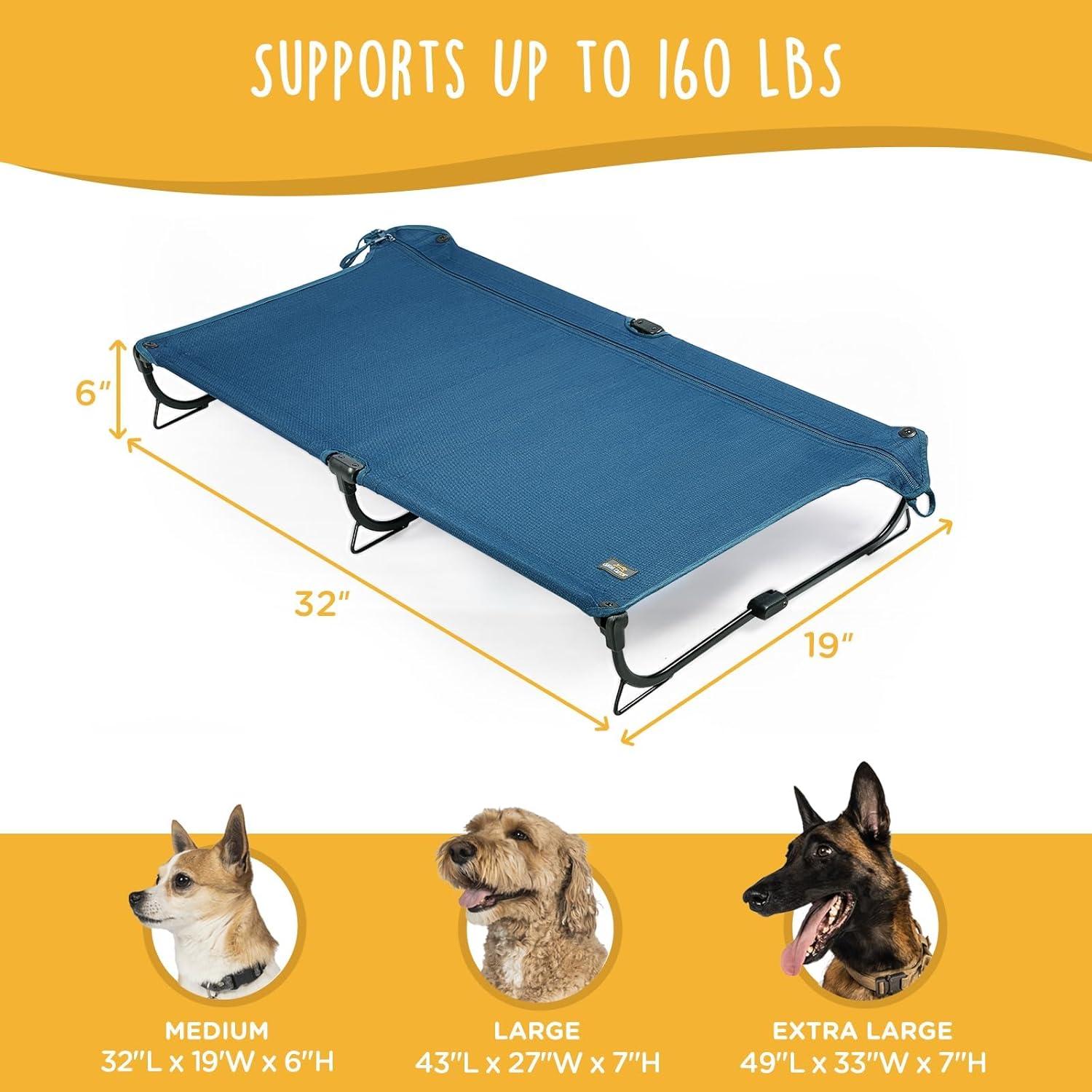 Cama Elevada Plegable Mediana para Perros Canine Canyon Azul