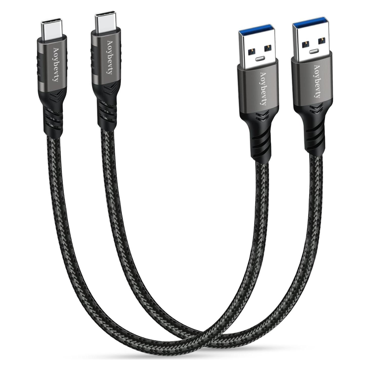 Cable USB A a USB C 0.5m 2 Paquete Aoybevty 60W 10Gbps