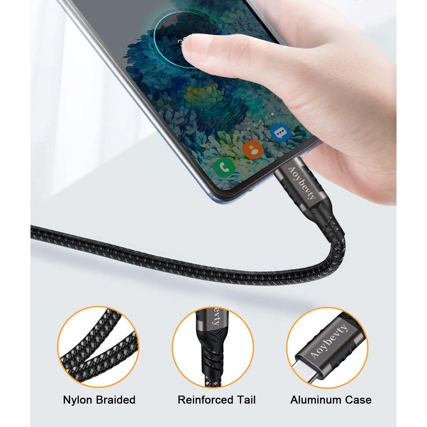 Cable USB A a USB C 0.5m 2 Paquete Aoybevty 60W 10Gbps