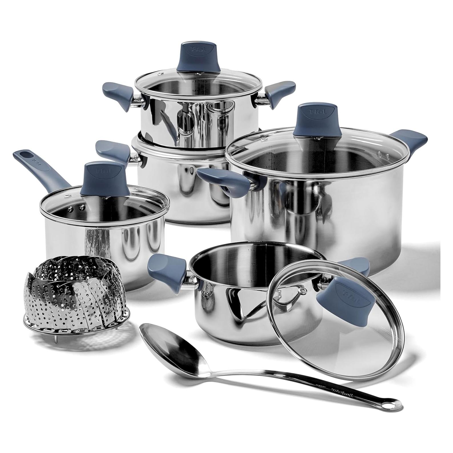 Juego de Utensilios de Cocina T-fal Essentials 12 Piezas Acero Inoxidable