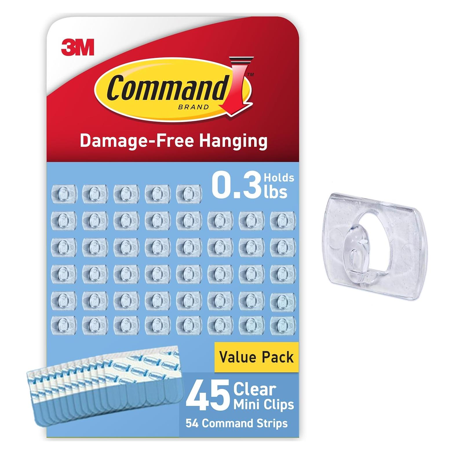 Clips de Luz Mini Command 45 Piezas Transparentes Indoor