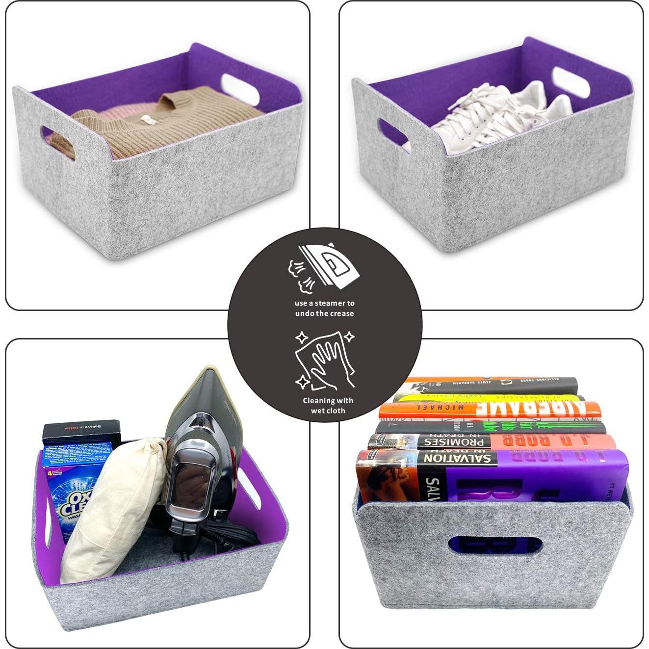 Cestas de Almacenamiento Plegables Welaxy 3 Piezas Fieltro