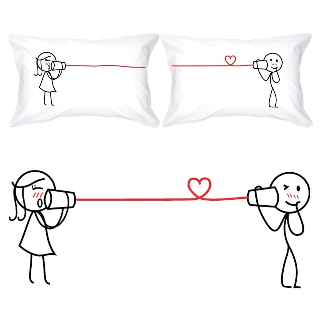 BoldLoft Fundas de Almohada para Parejas 50.8x76.2 cm Blancas