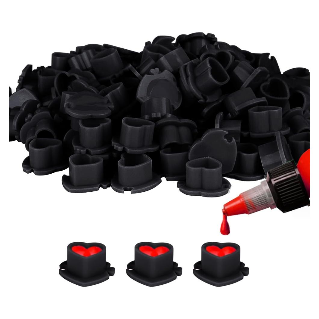 200 Tazas de Tinta Desechables para Tatuajes IFERO - Corazón Negro