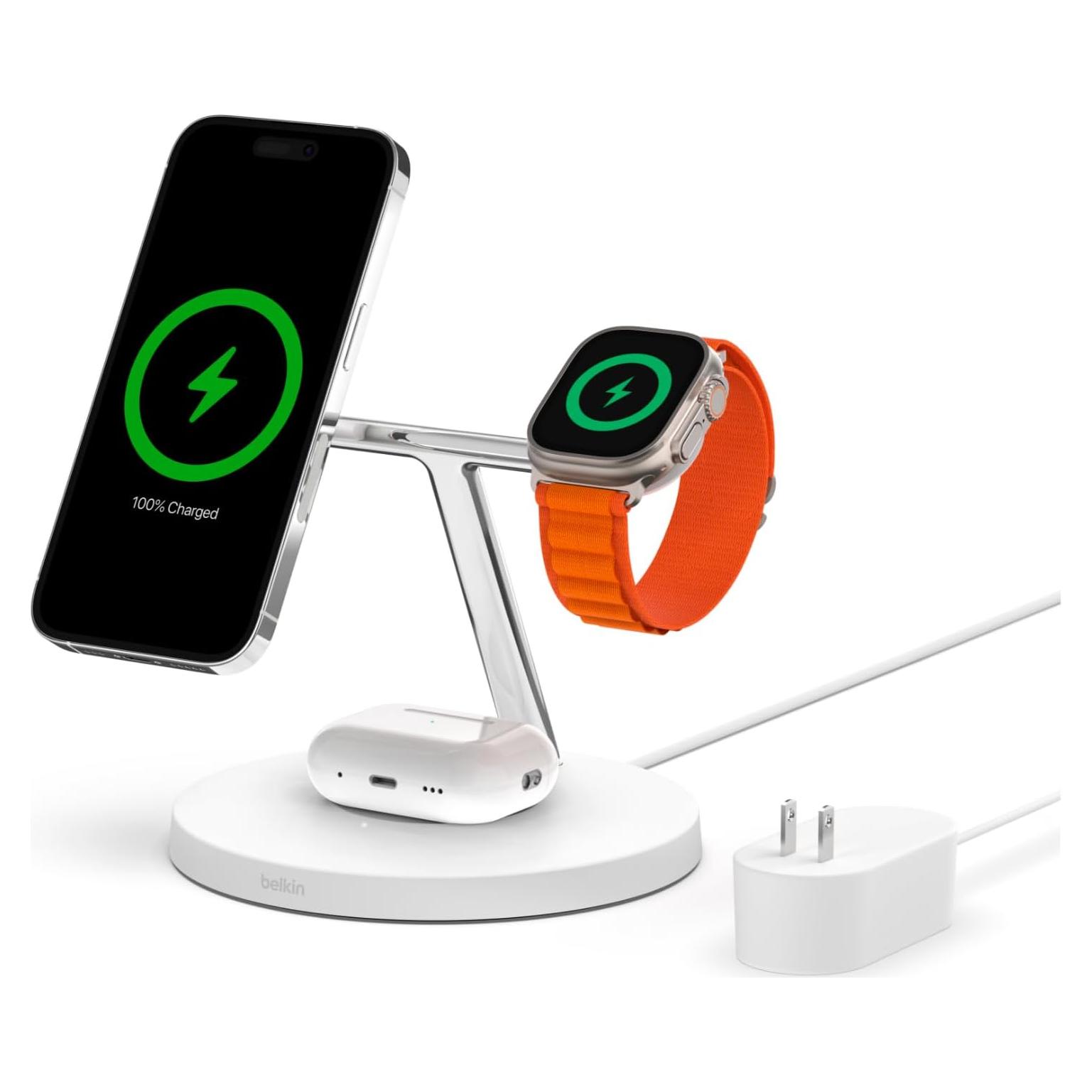 Cargador Inalámbrico 3-en-1 Belkin MagSafe - Blanco