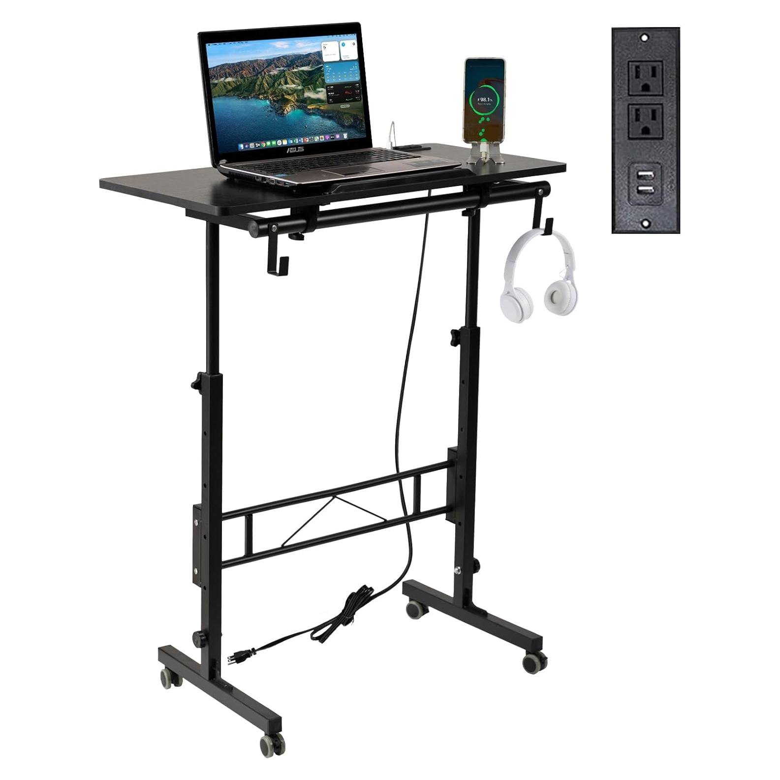 Escritorio de pie ajustable SIDUCAL DK-02B-UP negro 80x40cm