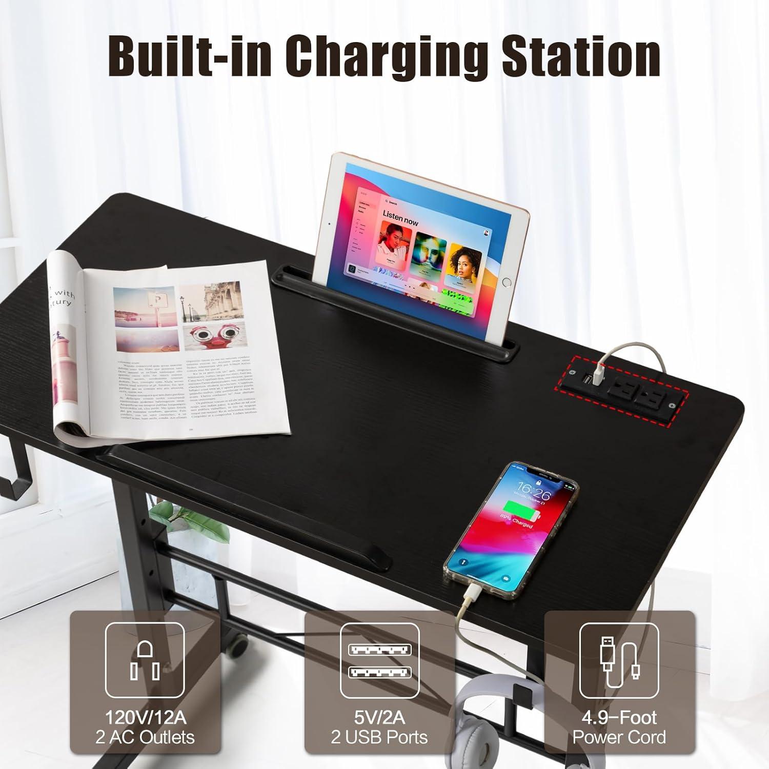 Escritorio de pie ajustable SIDUCAL DK-02B-UP negro 80x40cm