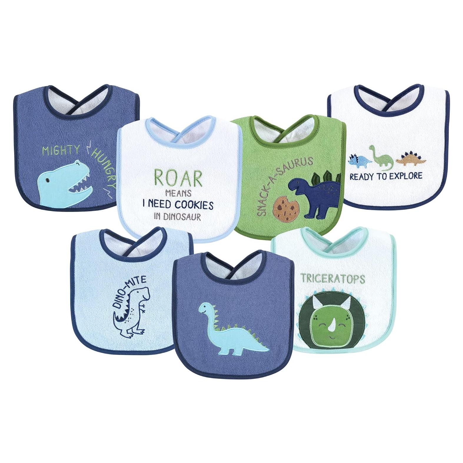 Baberos Unisex Hudson Baby Algodón Terry Relleno Fibra Dino