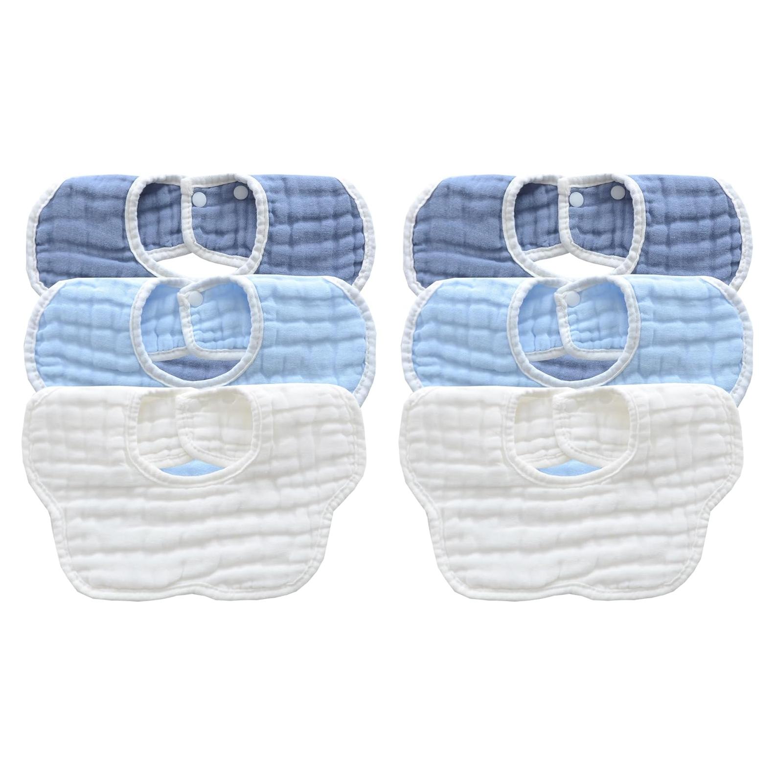 Baberos de Muselina MUKIN para Bebés - Paquete de 6 Ajustables