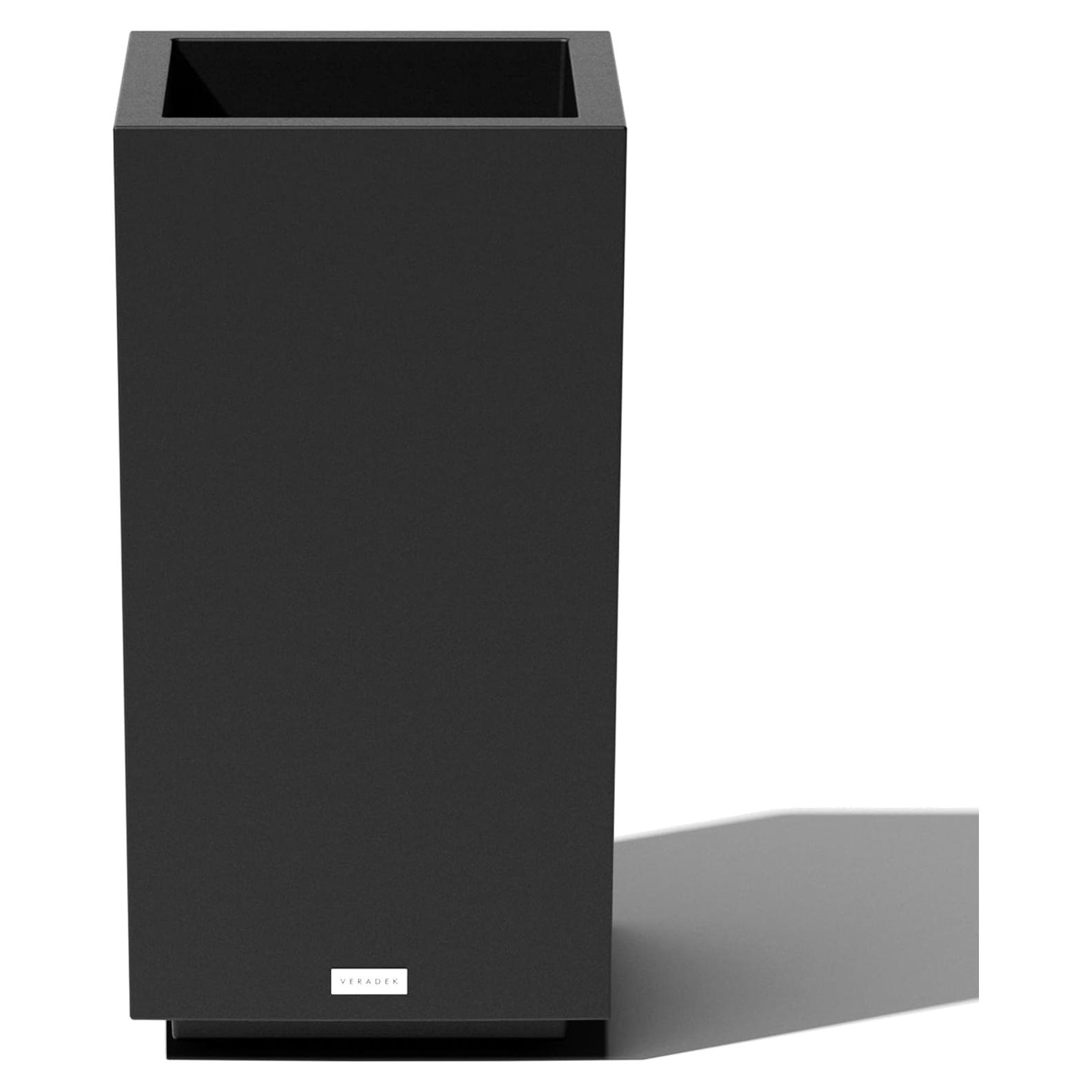 Macetero Pedestal Veradek Block 66 cm Alto Negro Moderno