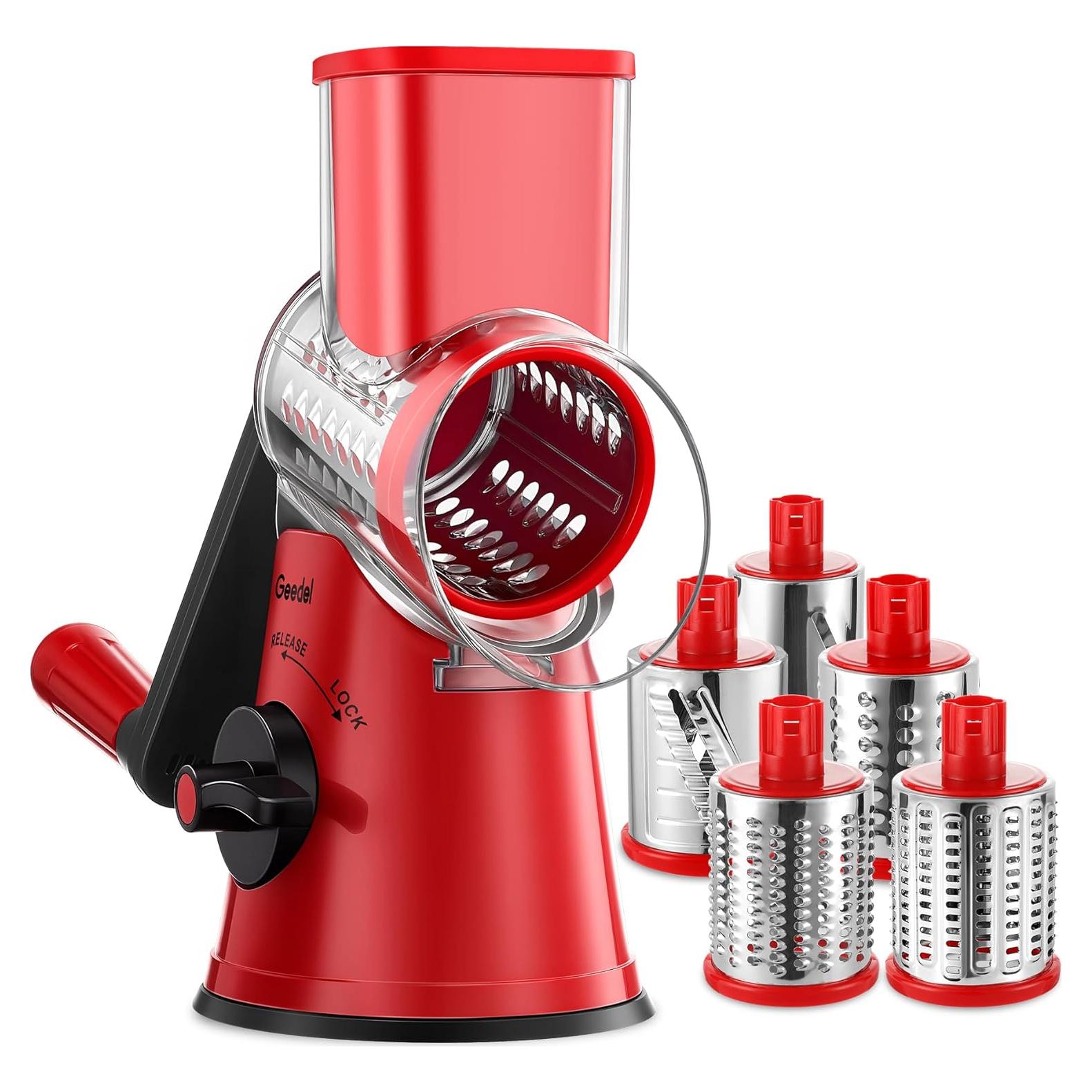 Rallador de Queso Rotatorio Geedel PS-336A5N con 5 Cuchillas