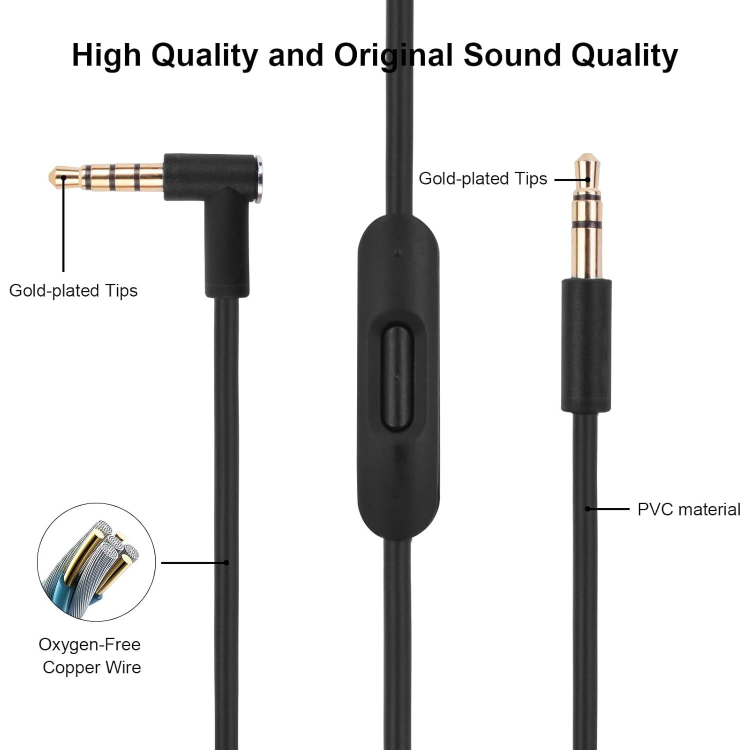 Cable de audio de reemplazo Beats Solo 3 con micrófono 1.4m