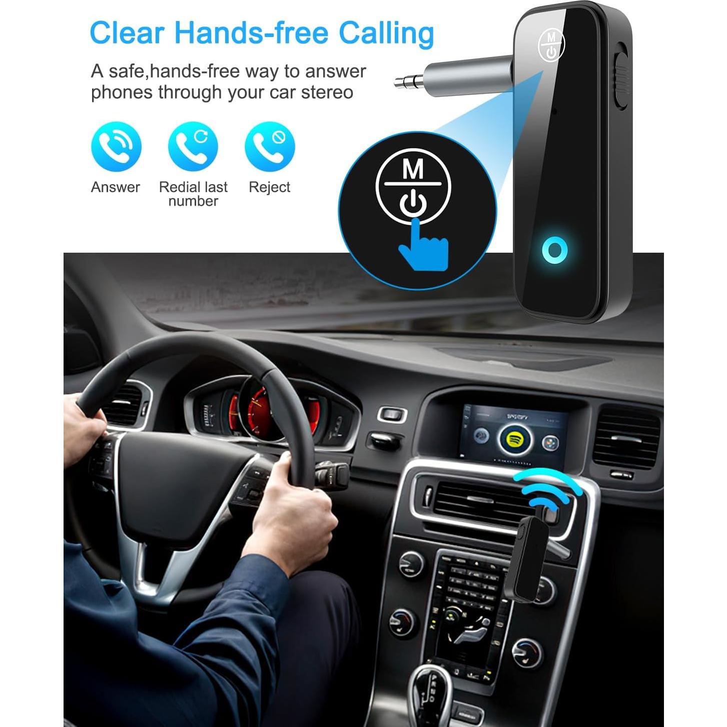 Adaptador Bluetooth 5.3 Ankilo Aux para Coche - Receptor y Transmisor