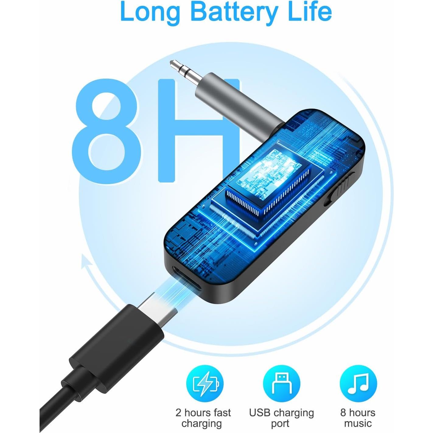 Adaptador Bluetooth 5.3 Ankilo Aux para Coche - Receptor y Transmisor