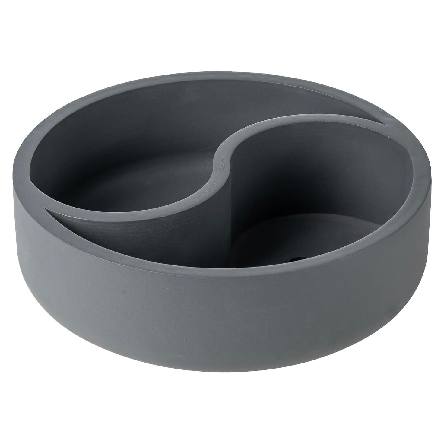 Maceta Yin Yang de Concreto Gris MyGift 24.1 cm con Drenaje