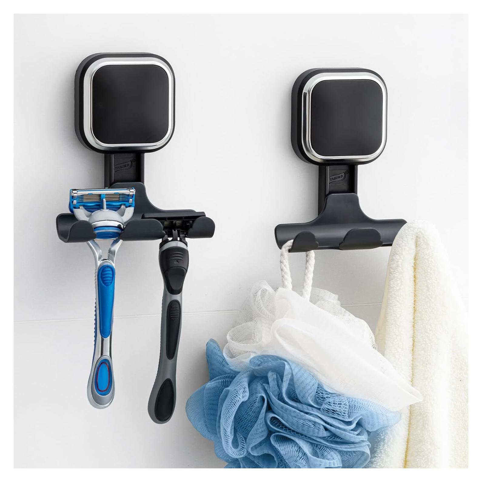 Soporte de Ventosa TAILI para Afeitadora y Toallas, Negro