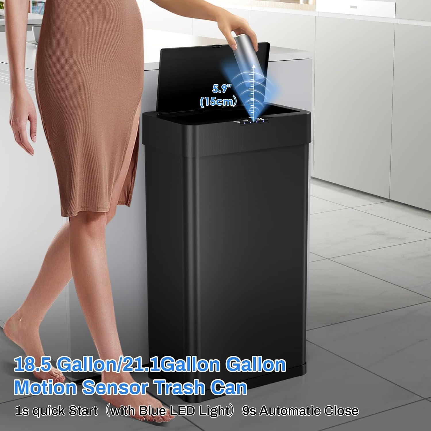 Basurero Inteligente Athlike 50L con Sensor Automático Negro