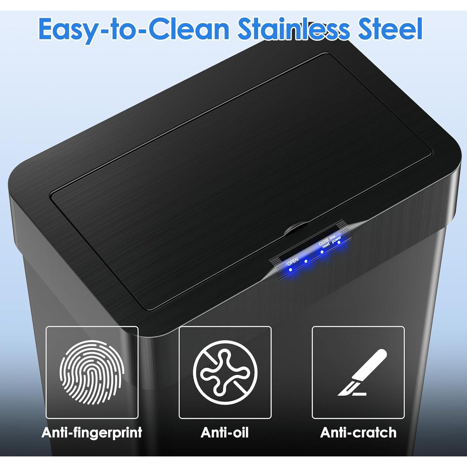 Basurero Inteligente Athlike 50L con Sensor Automático Negro