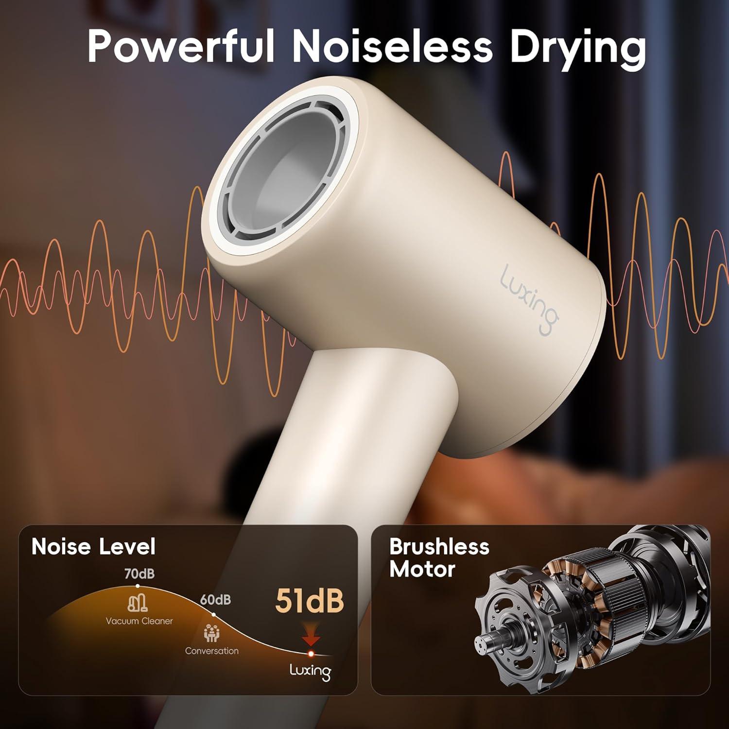 Secador de Pelo Luxing TurboLux 1500W Iones Negativos Crema