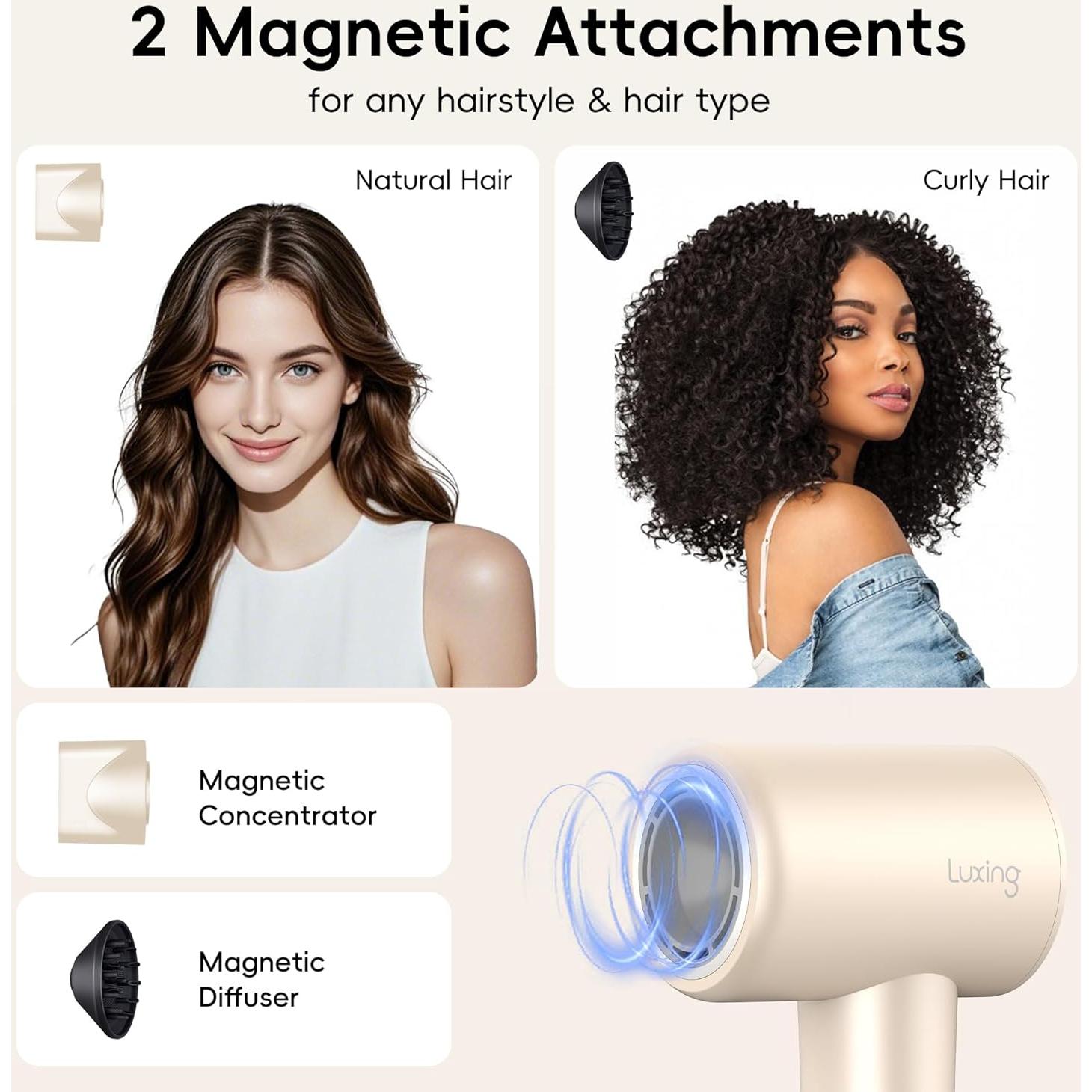 Secador de Pelo Luxing TurboLux 1500W Iones Negativos Crema