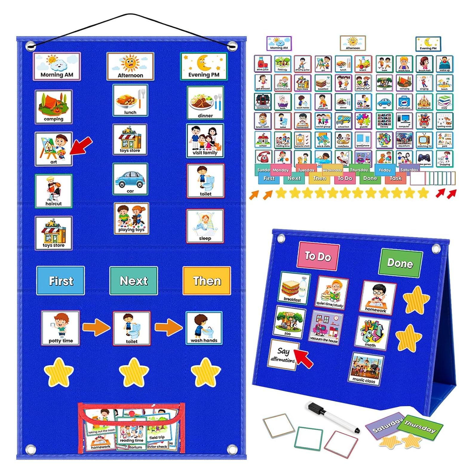 Tablero Visual para Niños ALSLEA 68.6x36.8cm con 124 Tarjetas