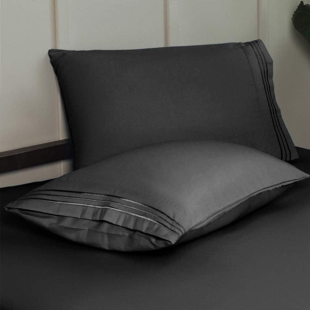 Juego de Sábanas Doble SONORO KATE Microfibra 1700 Hilos Negro