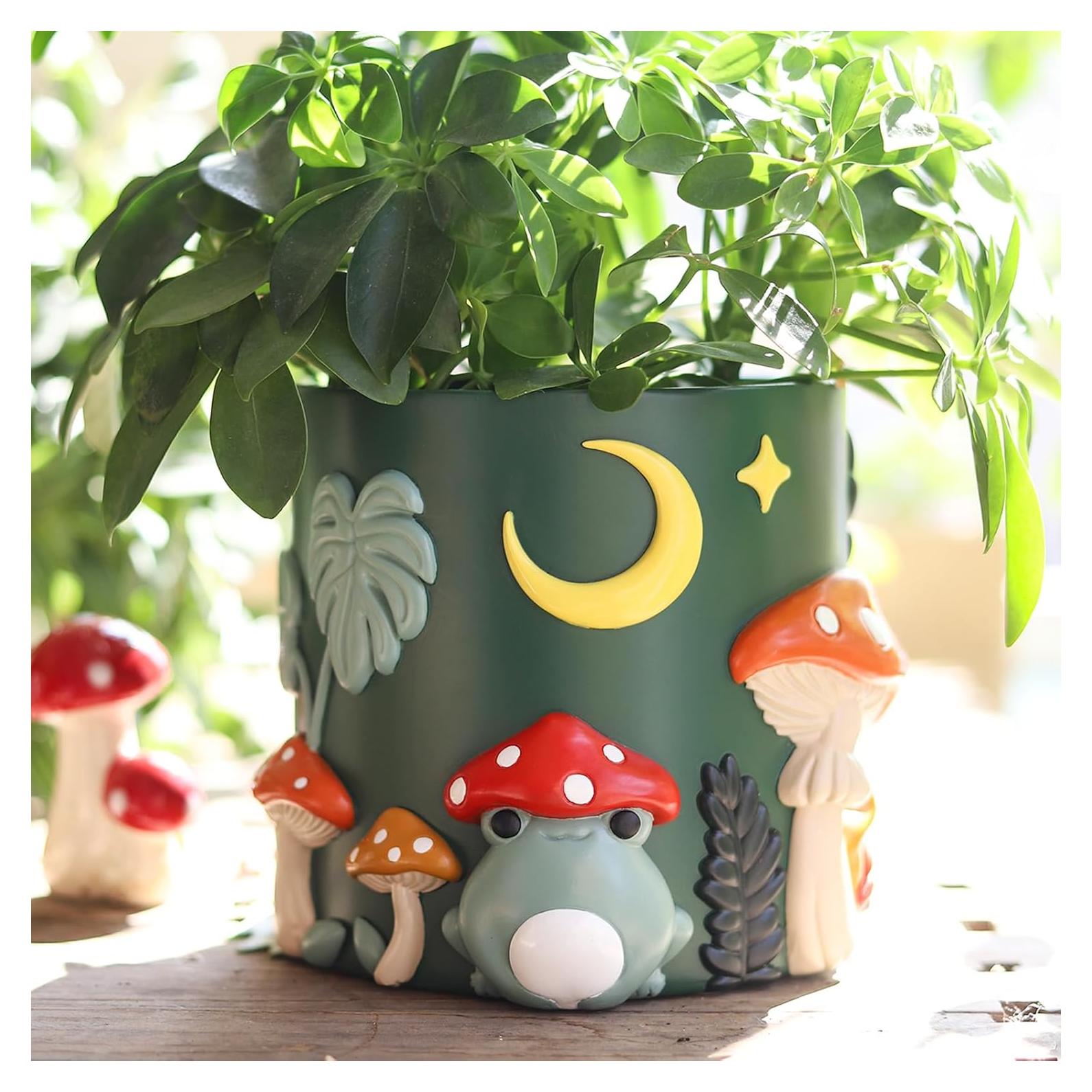 Maceta de Jardín GUGUGO Rana Colorida 12.7 cm con Drenaje