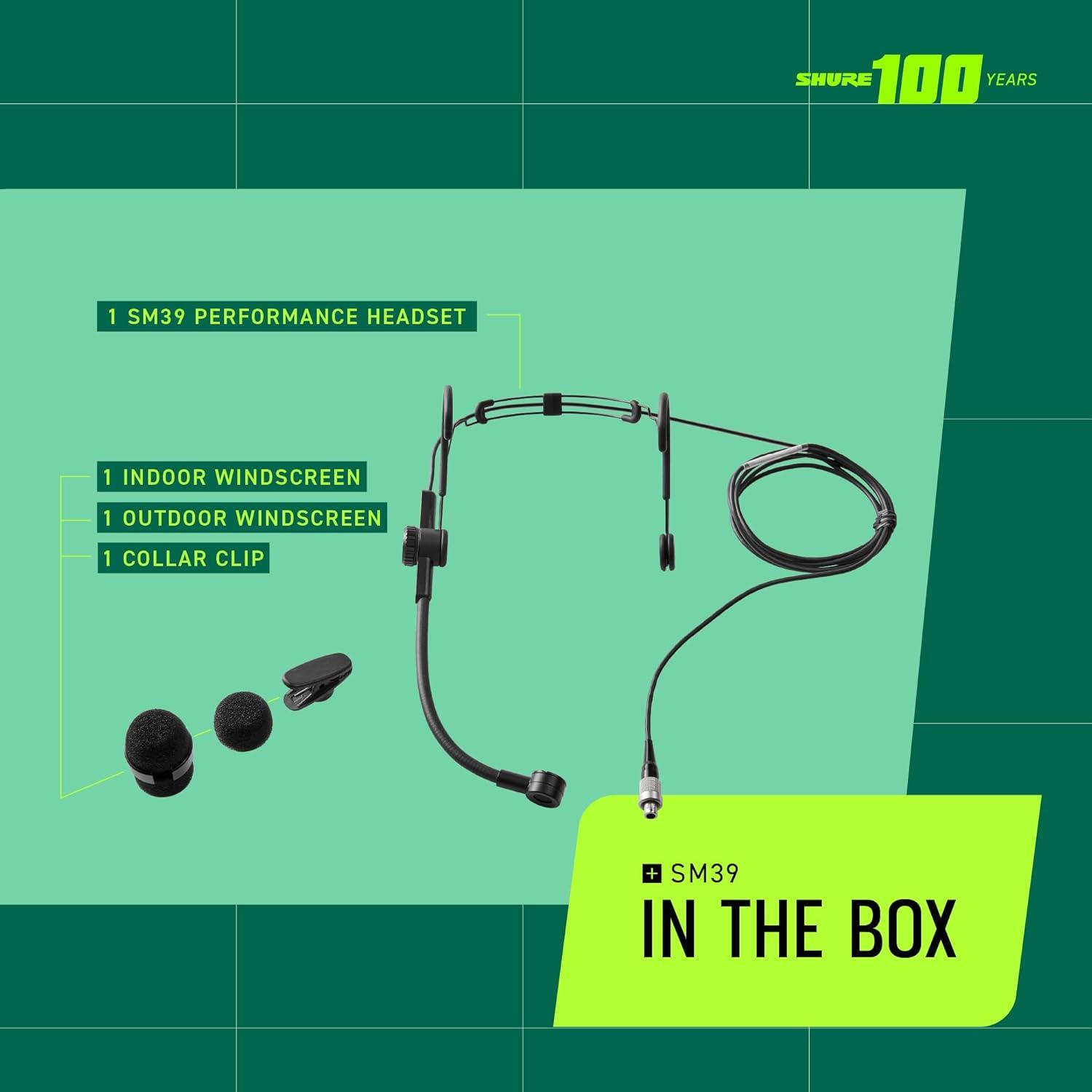 Micrófono de Auricular Shure SM39 - Vocal Cardioide Ergonómico