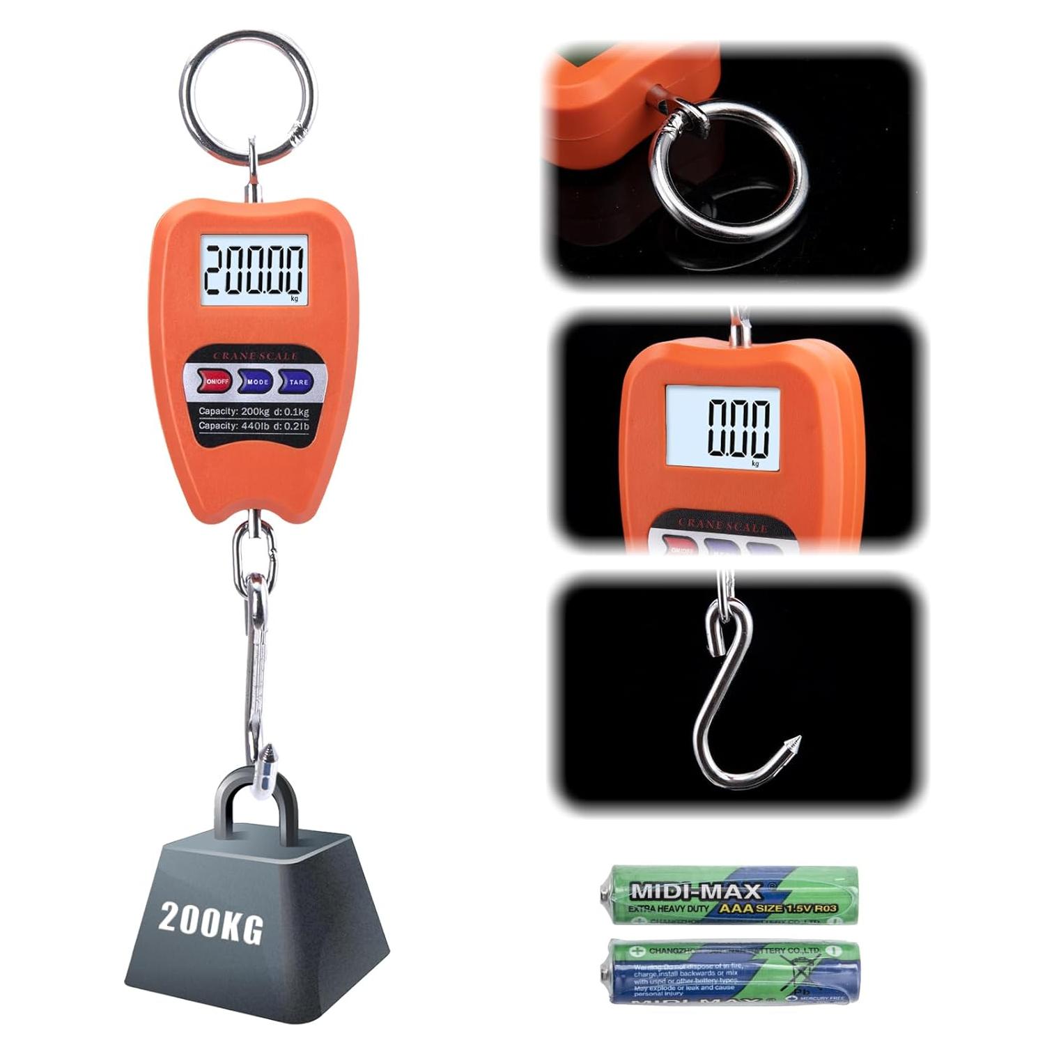 Balanza Digital Colgante Goture 200kg Pantalla LED Portátil