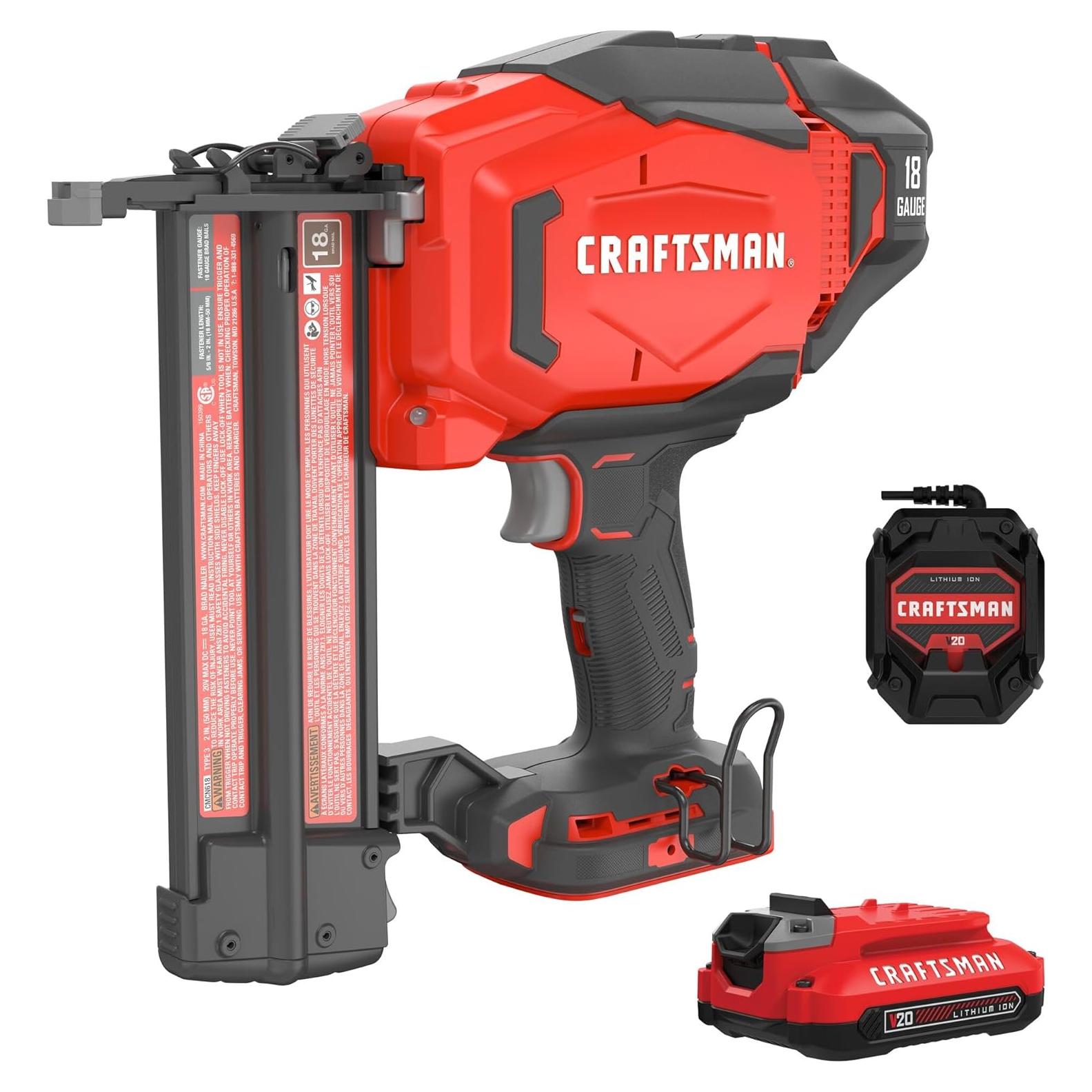 Clavadora Cordless Craftsman V20 18GA con Batería y Cargador
