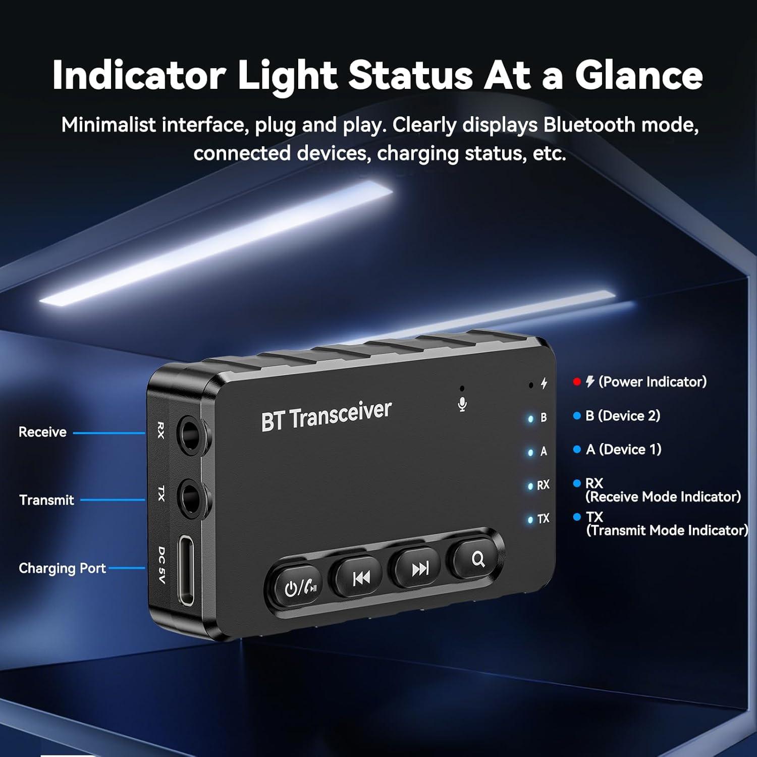 Transmisor Receptor Bluetooth A3 Pro MakerHawk 5.2 300mAh