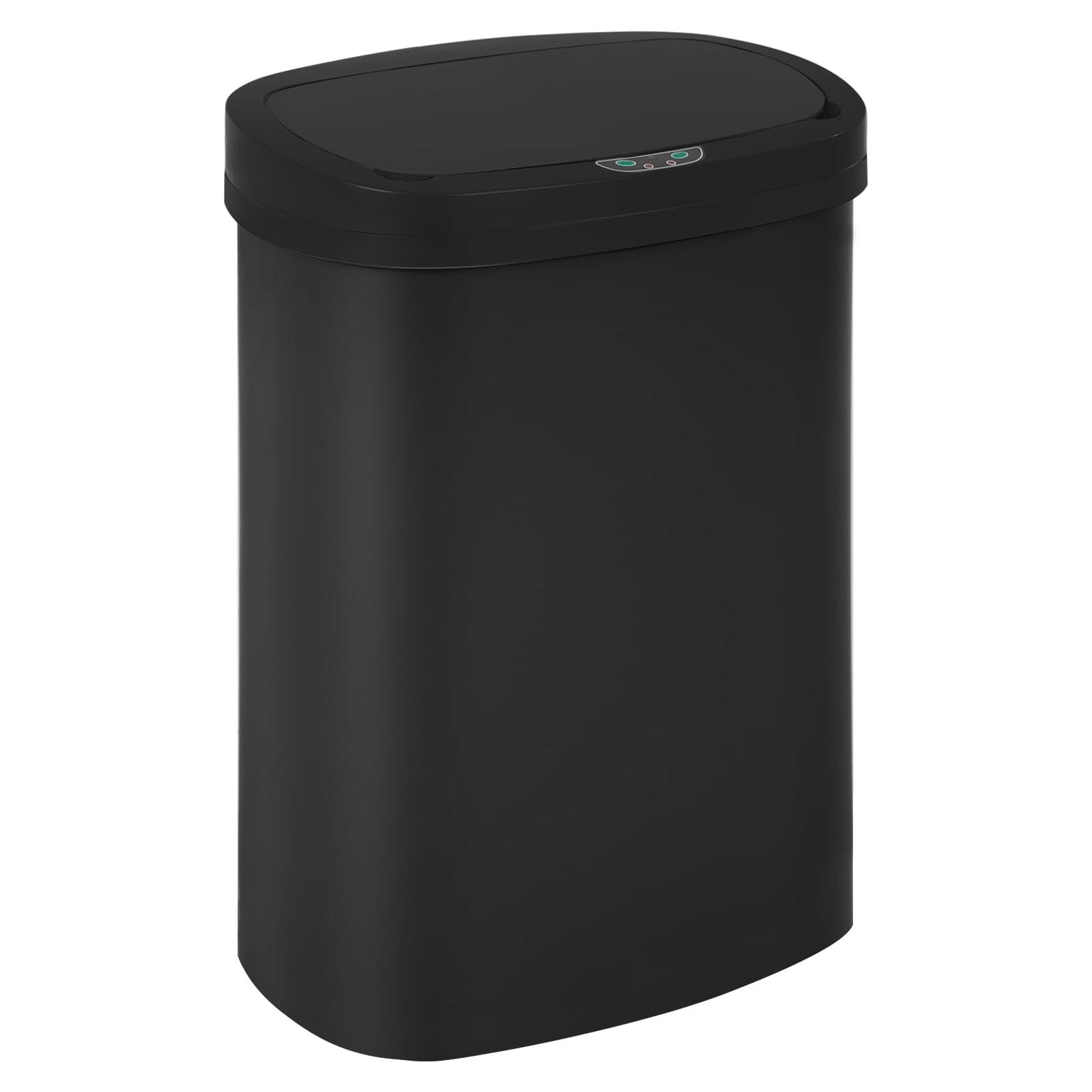 Basurero Sin Contacto MejorOficina 49L Negro Rectangular