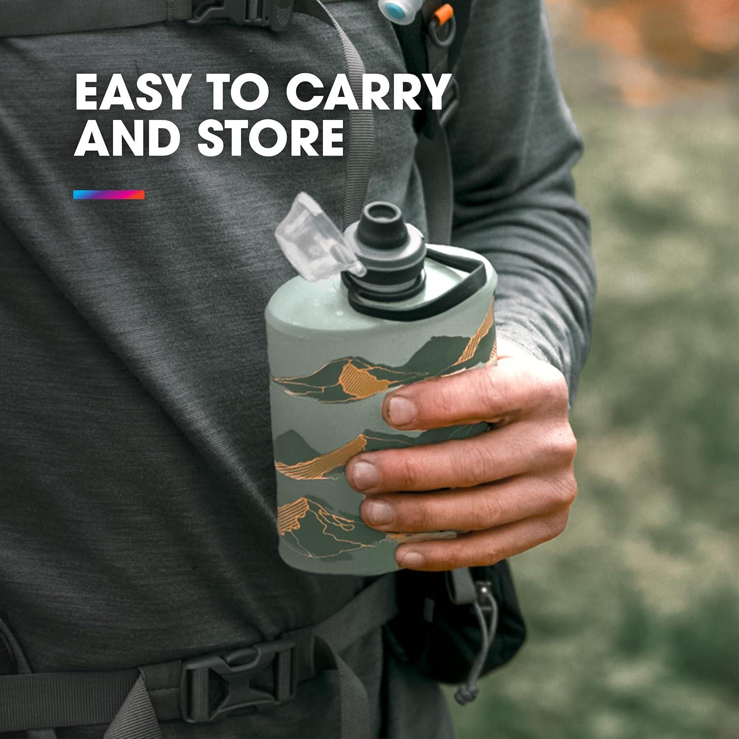 Botella de Agua Plegable HydraPak Stow 1L Ultra Ligera