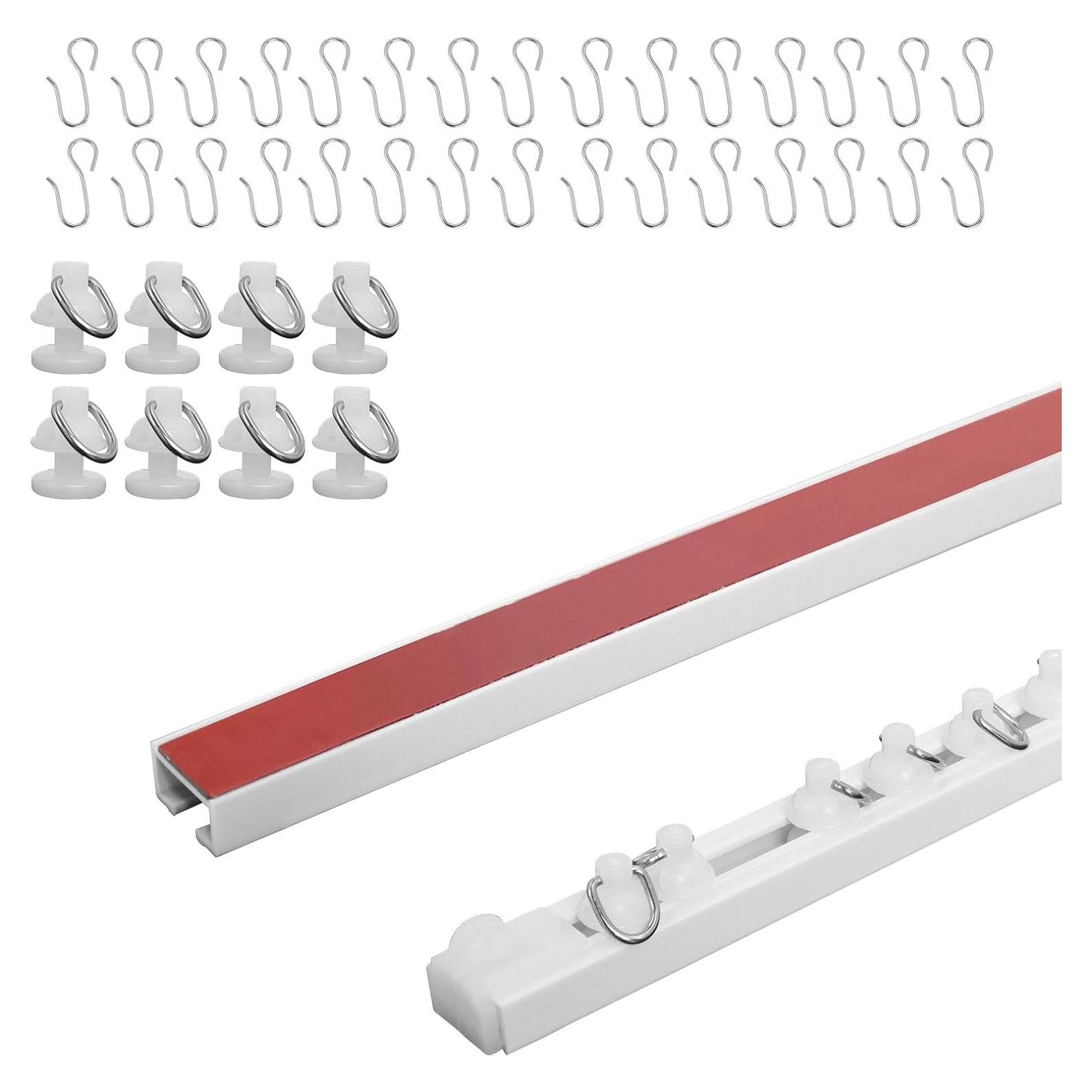Riel de Cortina Autoadhesivo Wadoy 81 cm Montaje en Techo/Pared